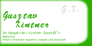 gusztav kintner business card